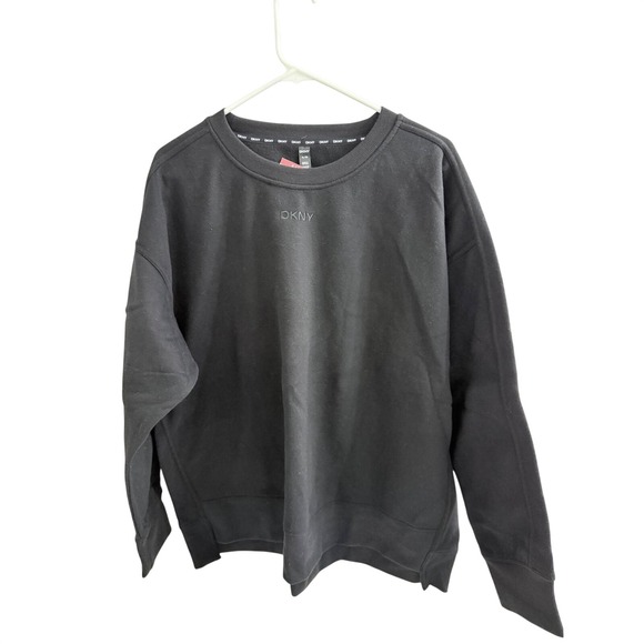 Dkny Tops - DKNY Sport Womens Hilo Sweatshirt Black Crewneck Fleece Pullover DPMT1677 XL